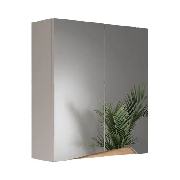 Vicco Bathroom Mirror Cabinet Marelle, Greige/Artisan Oak, 60 X 67 Cm With Height-adjustable Shelf thumbnail