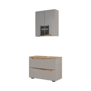 Vicco Badmöbel-Set Marelle, Greige/Artisan, 2 Teile, (2-St., 2er Set)