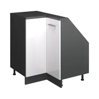 Vicco Rion Hoekkast Met 1 Deur, Glanzend Wit/antraciet, 75, 6 X 81, 6 Cm