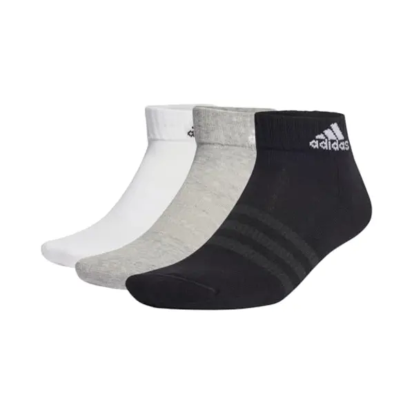 Adidas Unisex Kids Cushioned Sportswear Ankle Socks 6 Pairs, Medium Grey Heather/White/Black, 6-7 Years thumbnail