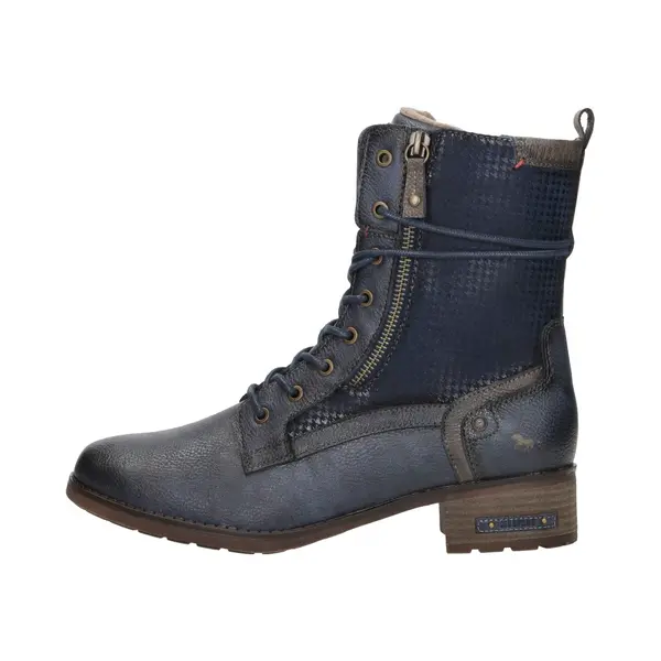 Mustang Damen Stiefelette Mit Hahnentritt-Muster 15M0062001, Größe, 41 Eu, Farbe, Blau thumbnail