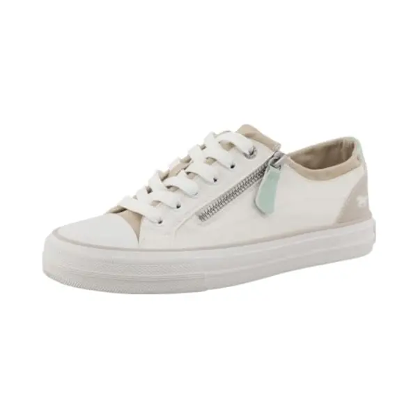 Mustang Damen Low-Top Sneaker, Frauen Halbschuhe, Laufschuhe, schnürschuhe, schnürer, straßenschuhe, Strassenschuhe, Sportschuhe, Weiß, 40 Eu thumbnail