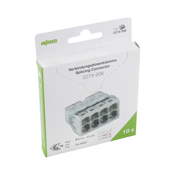 Wago 2273-208 elektrische draad-connector 50 stuk(s) Stiftlijst thumbnail