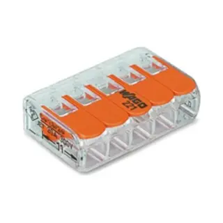 Wago Compact Splicing Connector 5 x 0.2 - 4 mm² For All Wire Types - 8 pcs
