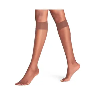 Falke Shelina Eenkleurig Materiaal Transparant 12 Den Kniekousen Dames Bruin - Maat 39-42
