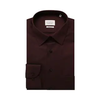 Eterna Modern Fit Hemd New Kent Kragen Natte Weinrot Größe 40