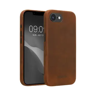 Kalibri Schutzhülle Kompatibel Mit Apple IPhone 16e - Hülle Leder - Hardcover Handy Cover Case Braun