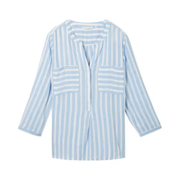 Tom Tailor Blouse Lichtblauw / Wit thumbnail