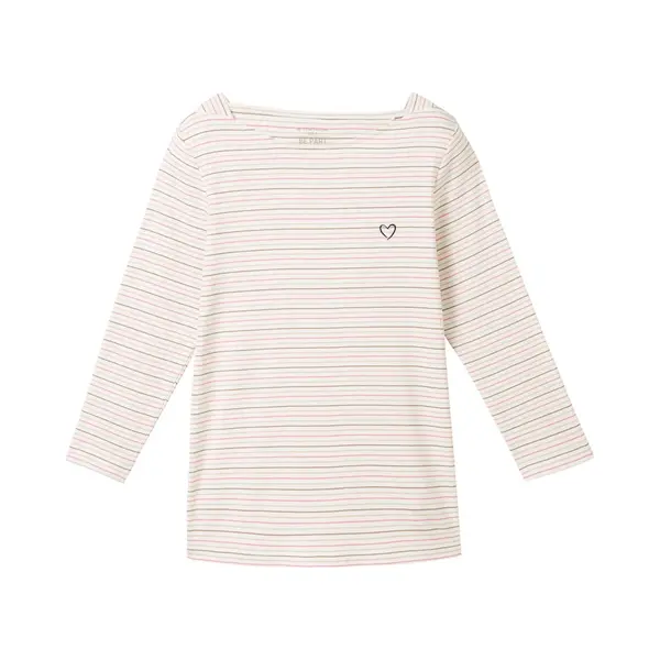 Tom Tailor T-shirt Boat Neck Stripe Dames T-shirt - Maat Xl thumbnail