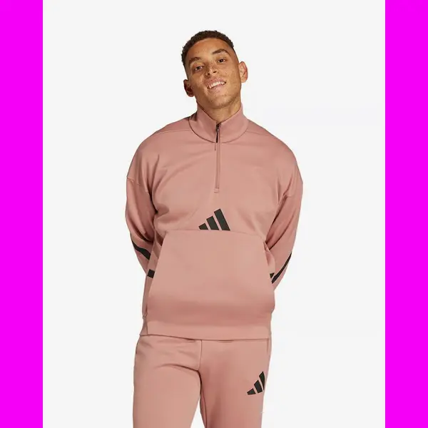 Adidas Z.N.E. Quarter-Zip Sweatshirt Rosa/schwarz - M thumbnail