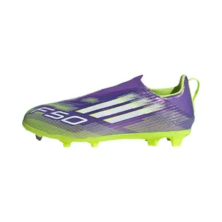 Adidas Unisex Kinder F50 League Laceless Firm Ground Football Boots Kids, Purple Rush/Cloud White/Lucid Lemon, 28 Eu