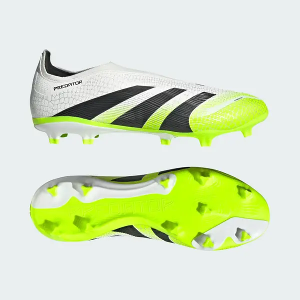 Adidas Unisex Predator League Laceless Firm Ground/Multi Ground Football Boots, Cloud White/Core Black/Lucid Lemon, 12 Uk thumbnail