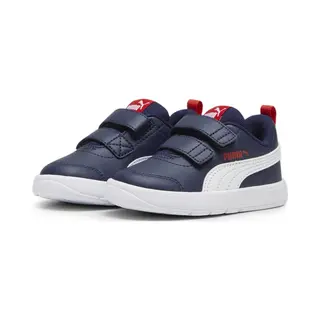 Puma Courtflex V3 V Inf Sneaker Für Jungen, Unisex, Marineblau/Weiß/Rot, 8 Uk-Kinder