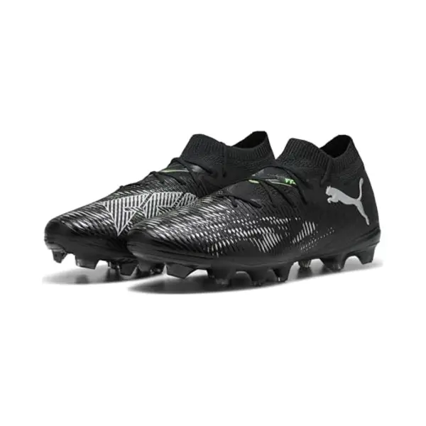 Puma Future 8 Match Fg/Ag, Unisex Fussballschuh, Puma Black-Puma Silver-Fluo Green, thumbnail