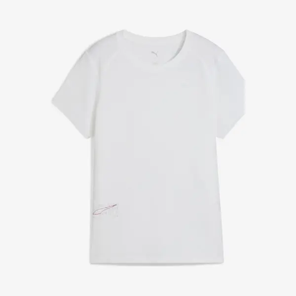 Puma W Run Graphic Mesh Tee - Puma White - M thumbnail