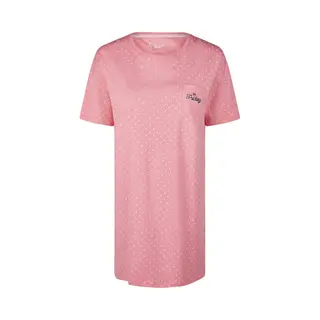 By Louise Dames Nachthemd Korte Mouw Roze Gestipt - Maat Xl