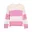 pink ecru block stripe