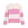 pink ecru block stripe