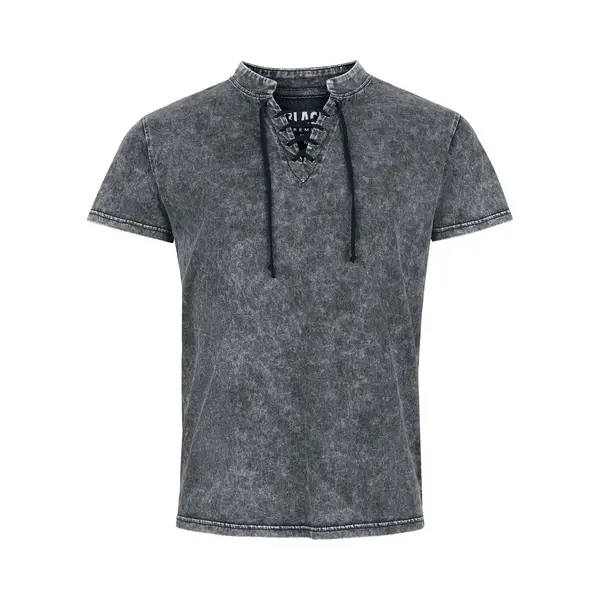 Black Premium By Emp Essential T-shirt With Lacing Detail T-Shirt Black thumbnail