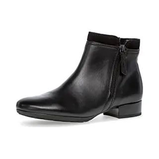 Gabor Briano Bolan Breck Black Leather Womens Heeled Boots 72.718.57 In A Plain Leather In Size 6
