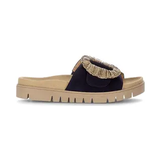 Gabor Damen Pantoletten, Frauen Clogs, Pantoletten, breit, Hovercraft, atmungs-aktiv, sacchetto, weich, sportlich, Weiss, Jollys, Dark Blue, 37 Eu / 4