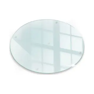 Tulup - Glasschneideplatten - Schneidebrett Aus Glas - Transparent - Herdabdeckplatten - Gehärtetes Glas – ⌀fi40 Cm