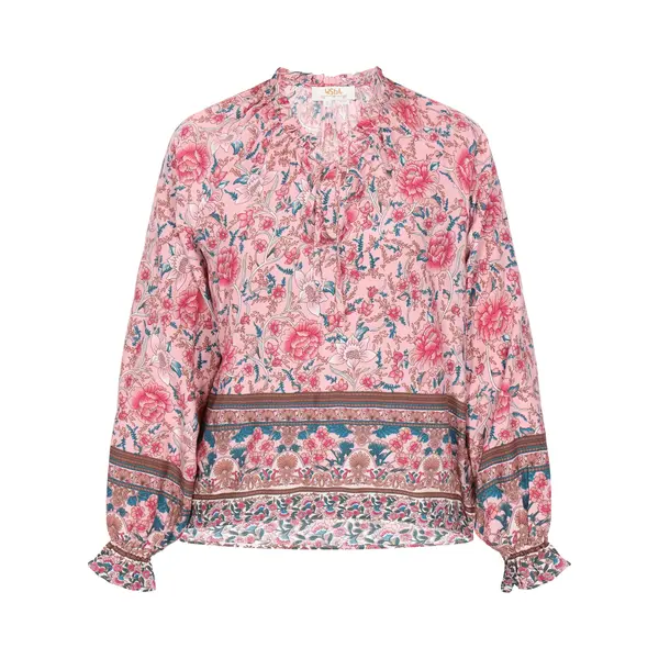Usha Festival Blouse Petrol / Pink thumbnail
