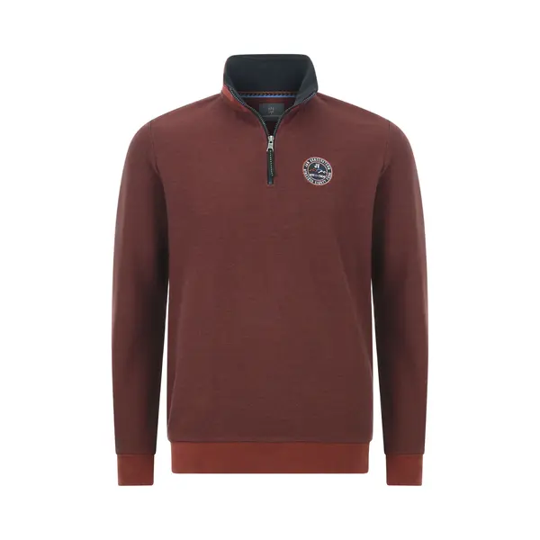 Jan Vanderstorm Sweatshirt Donkerrood, Effen thumbnail