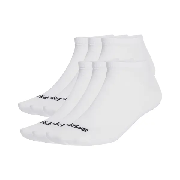 Adidas Unisex Linear Crew Socks Cushioned Socks 6 Pair Pack, White/Black, 45-48 thumbnail