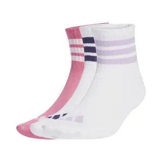 3 Paar Adidas Ribbed Kids Sokken Wit Roze - Maat 25/27