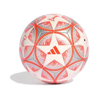 Adidas Fußball Damen Champions League Finale 2025/26 Club - Silber/Rot/Weiß, Größe Ball Sz. 4