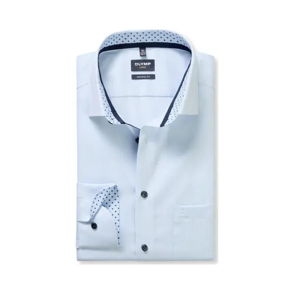 Olymp Luxor Overhemd Blauw, Gestreept thumbnail