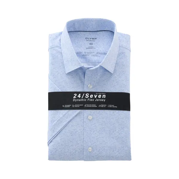 Olymp Luxor Overhemd Korte Mouw Blauw thumbnail