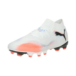 Puma Unisex Future 8 Pro Firm Ground/Artifical Ground Football Boots, Puma White-Puma Black-Glowing Red, 5 Uk