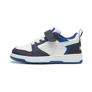 Puma Kinder Rebound V6 Lo Sneakers 28, White Feather Gray Black