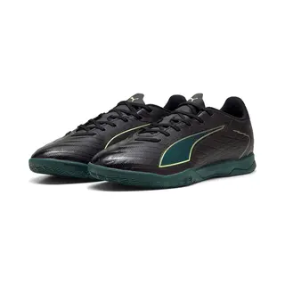 Puma Unisex Ultra 6 Play Indoor Training Football Boots, Puma Black-Fizzy Light-Green Terrain, 6 Uk