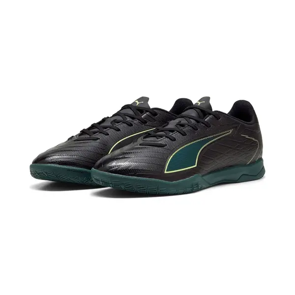Puma Unisex Ultra 6 Play Indoor Training Football Boots, Puma Black-Fizzy Light-Green Terrain, 6 Uk thumbnail