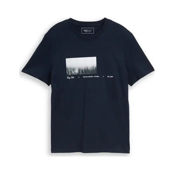 Tom Tailor Denim Shirt Donkerblauw / Antraciet / Offwhite thumbnail