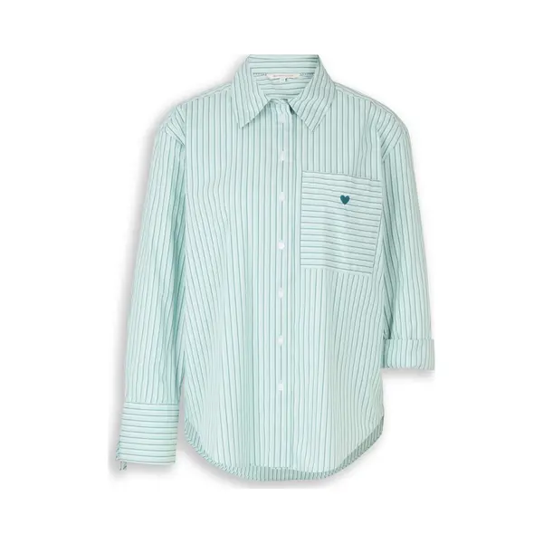 Tom Tailor Blouse Petrol / Mintgroen / Wit thumbnail