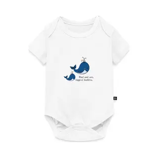 Spreadshirt Lieve Walvis Vader En Zoon Baby Rompertje Met Korte Mouwen
