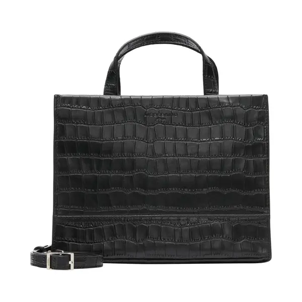 Liebeskind Berlin, Damen, Handtasche, Satchel Geräumige Handtasche In Kroko-Optik, Schwarz thumbnail
