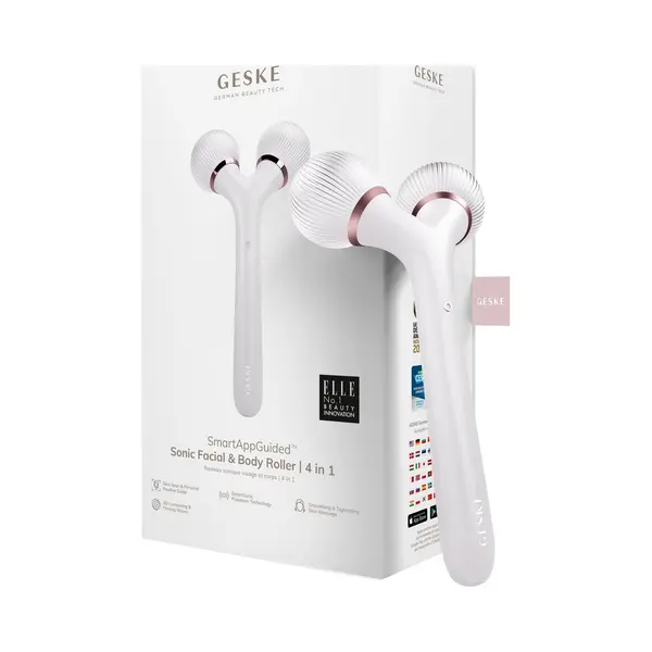 Geske | SmartAppGuided™ Sonic Facial & Body Roller | 4 In 1 | Derma Roller | Gerät Für Gesicht Und Körper | Professioneller Gesichtsroller | thumbnail