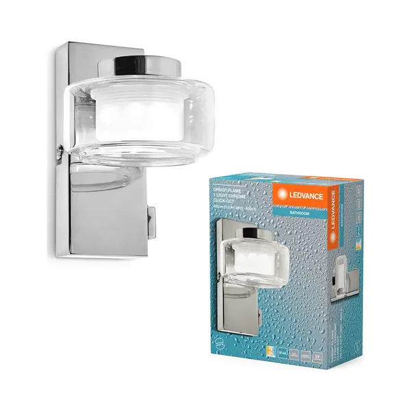 Ledvance Led-Wandleuchte Orbis Flame, 1-fl., Chrom, IP44 thumbnail
