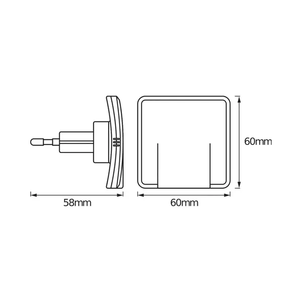 Osram Led-stopcontactnachtlampje Lunetta Slim, Wit, Indirect thumbnail