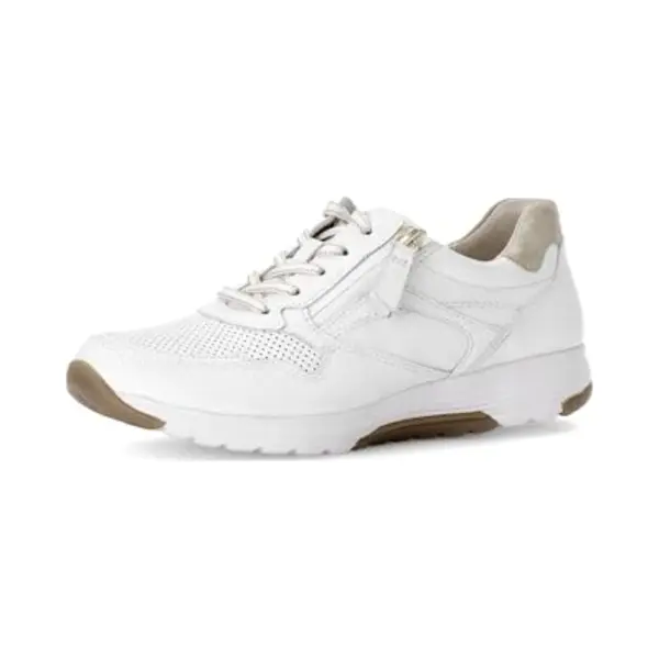Gabor Damen Low-Top Sneaker, Frauen Halbschuhe, schnürschuhe, schnürer, straßenschuhe, Strassenschuhe, Sportschuhe, Weiss/Platino(Gold), 37 Eu / 4 thumbnail