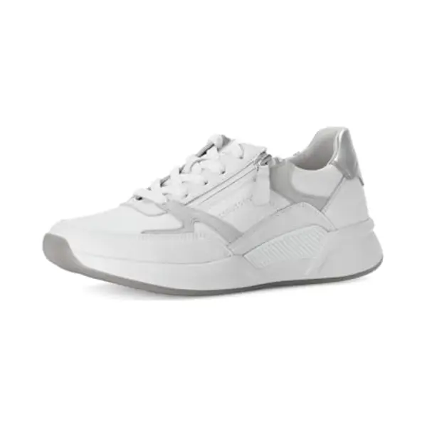 Gabor Damen Low-Top Sneaker, Frauen Halbschuhe, Freizeitschuhe, Turnschuhe, Laufschuhe, Freizeit, sportlich, straßenschuhe, Weiss/Silber, 39 Eu / 6 thumbnail