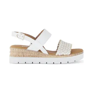 Gabor Damen Riemchensandalen, Frauen Sandalen, Sommersandalen, flach, Sommerschuhe, Freizeitschuhe, offene Schuhe, Weiss/Platino(Gold), 38 Eu / 5 Uk