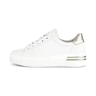Gabor Damen Low-Top Sneaker, Frauen Halbschuhe, Leichte Mehrweite (G), dad Shoes, straßenschuhe, Strassenschuhe, Offwhite/Platino, 42 Eu / 8 Uk