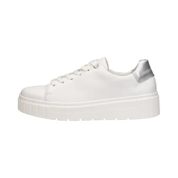Gabor Damen Low-Top Sneaker, Frauen Halbschuhe, Komfortable Mehrweite (H), schnürschuhe, schnürer, Ugly Sneaker, Weiss/Silber, 40.5 Eu / 7 Uk thumbnail