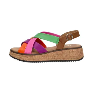 Gabor Sandalen Met Riempjes Voor Dames, Carot Pink Green Camel 25, 38.5 Eu